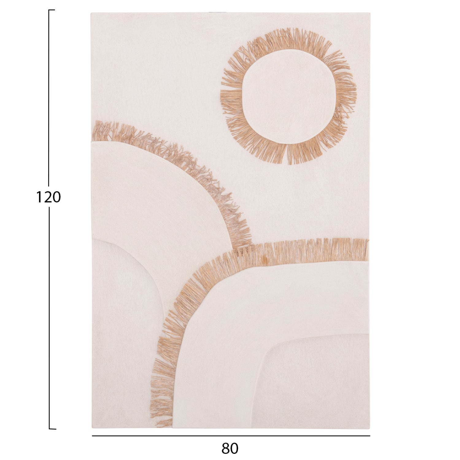 Декорация за стена SANTORINI  цвят бял-натурал  80x4,5x120