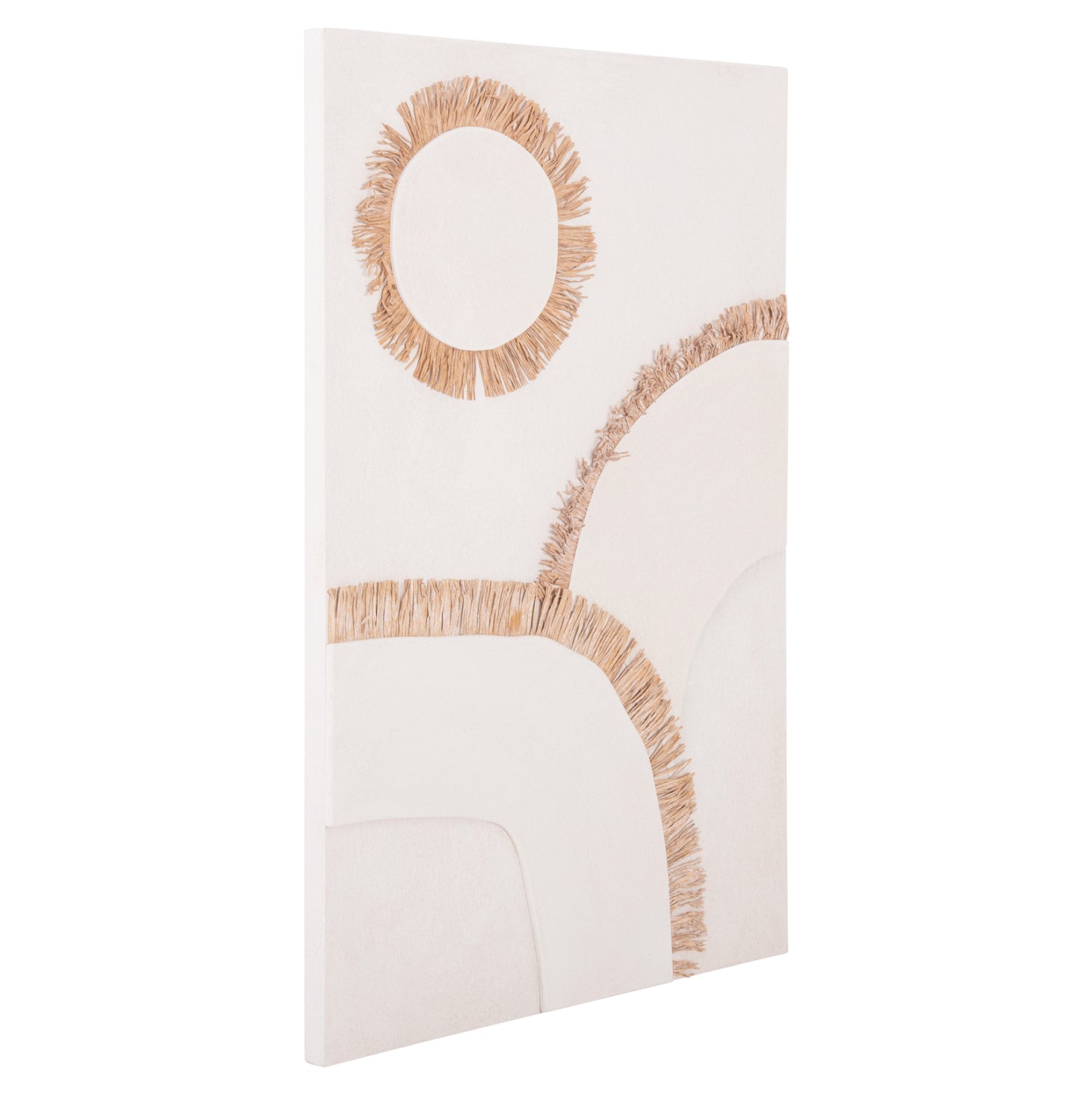 Декорация за стена SANTORINI  цвят бял-натурал  80x4,5x120