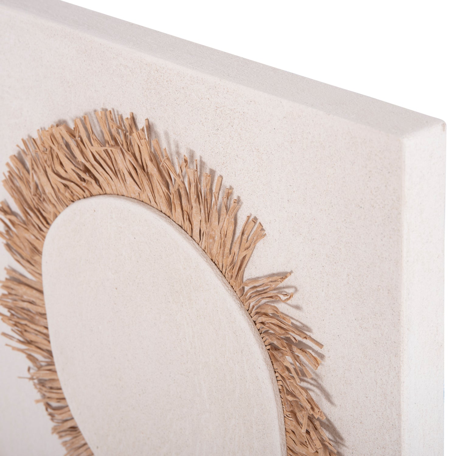 Декорация за стена Санторини цвят бял-натурал  80x4,5x120