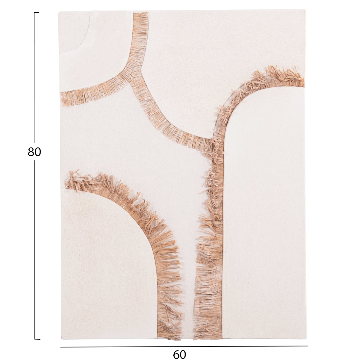 Декорация за стена Санторини цвят бял-натурал 60x4,5x80