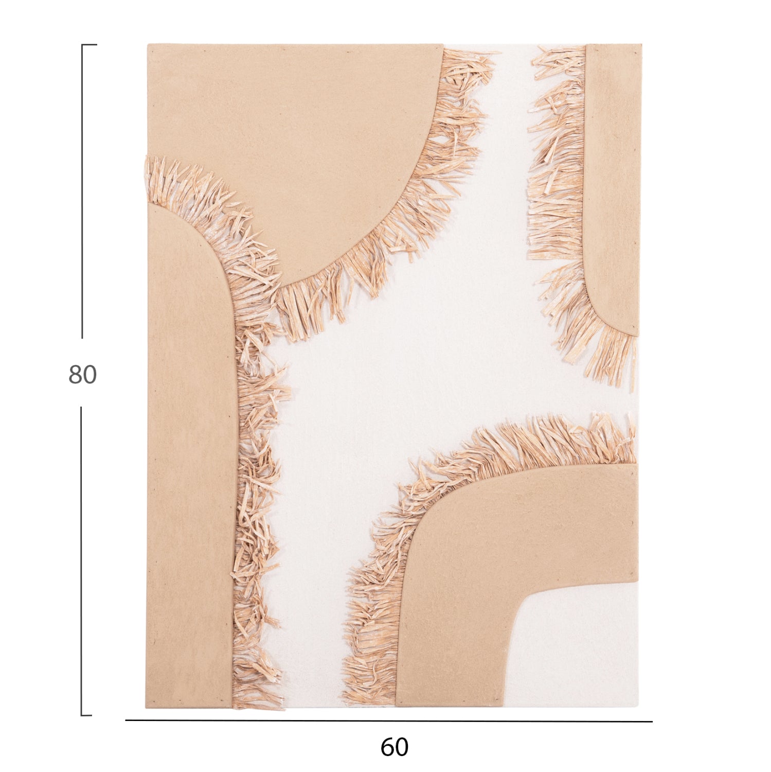 Декорация за стена Санторини цвят бял-натурал 60x4,5x80
