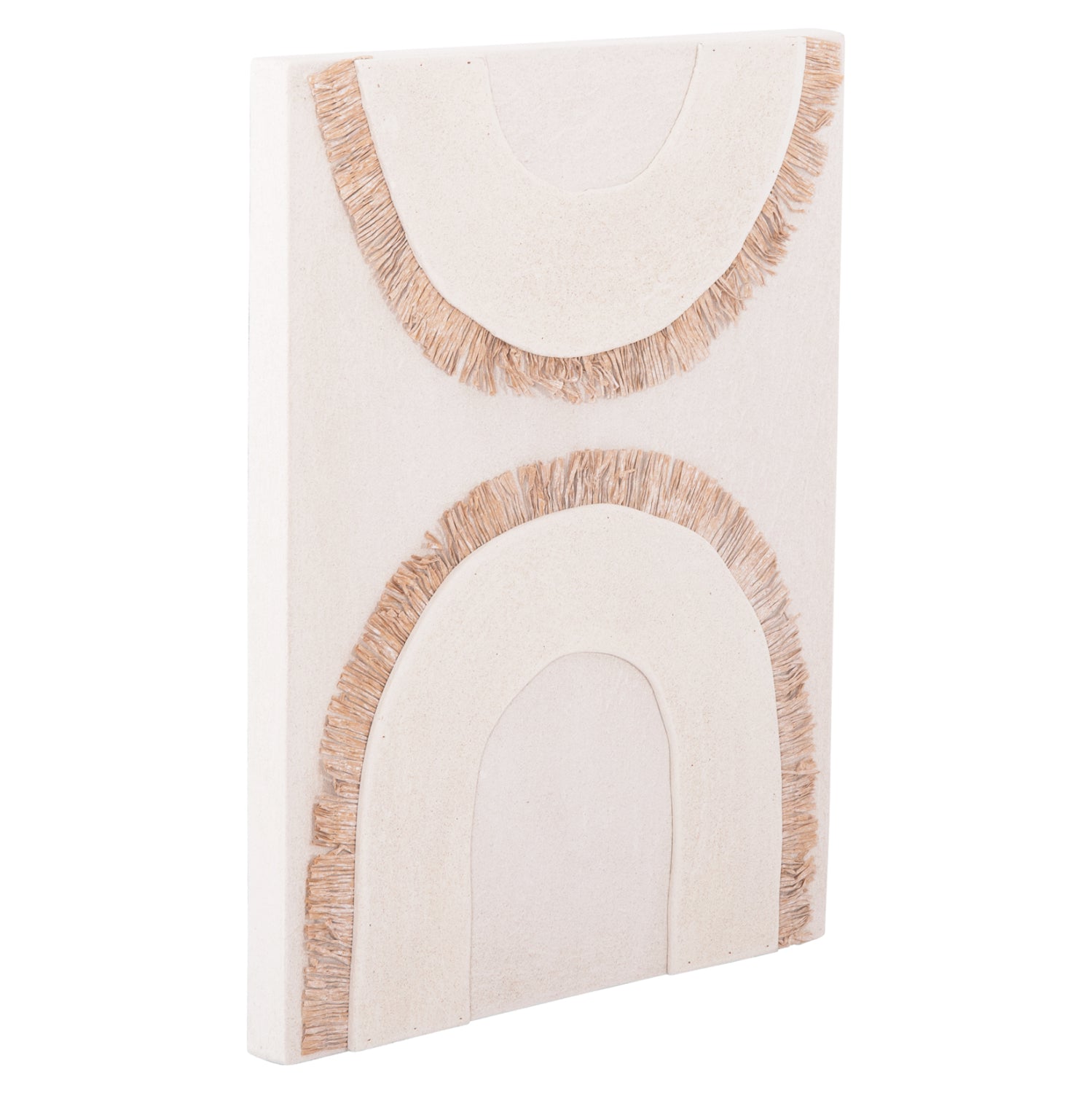 Декорация за стена Санторини цвят бял-натурал 48x4,5x60