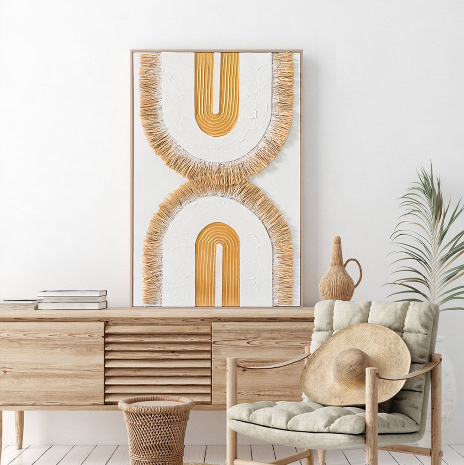 3d картинацвят бял-бежова рамка 80x3,5x120