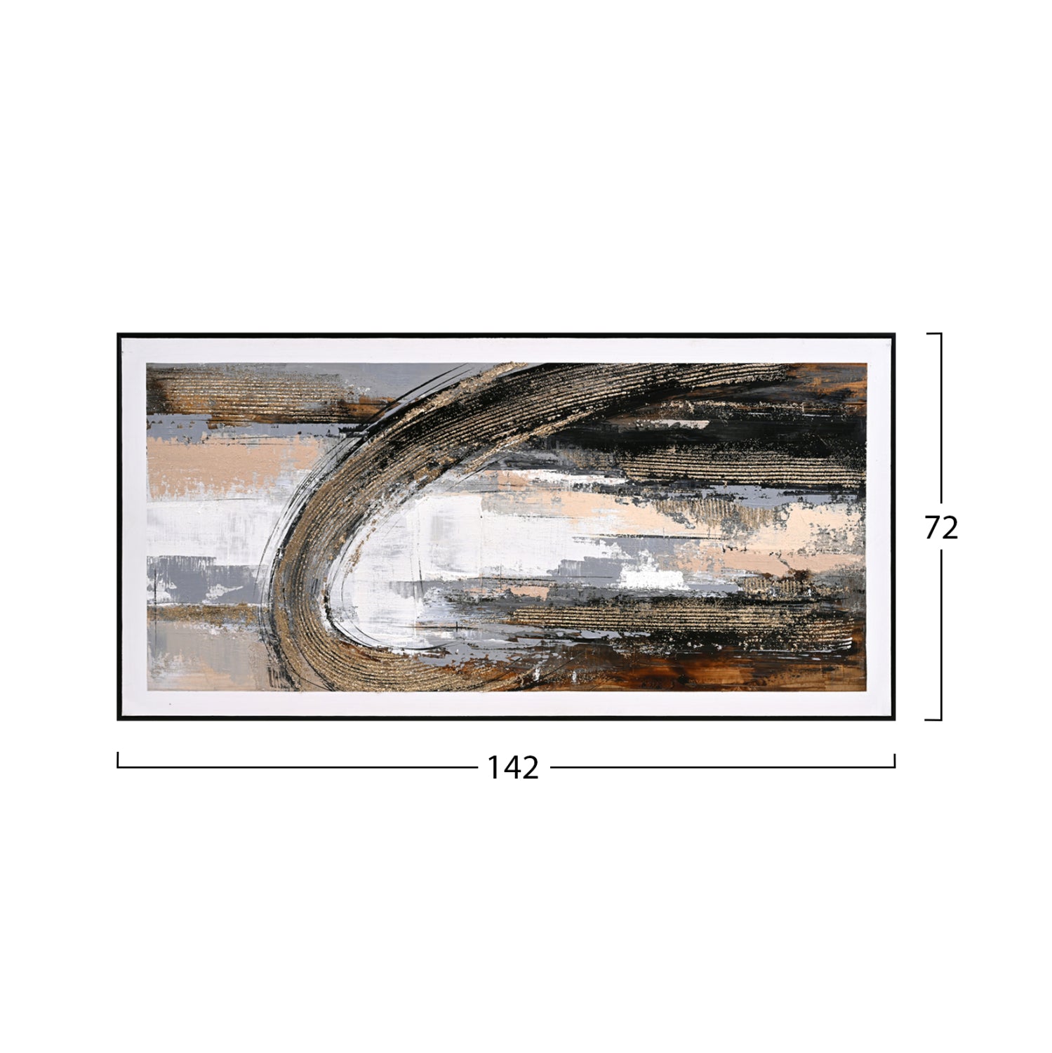 Картина абстрактна с черна рамка  72x4,5x142