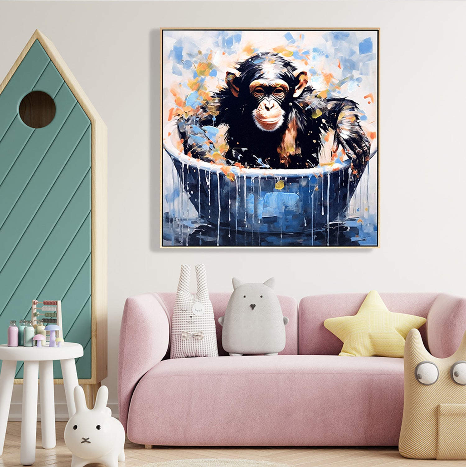 Картина SIMIA с бежова рамка  62x4,5x62