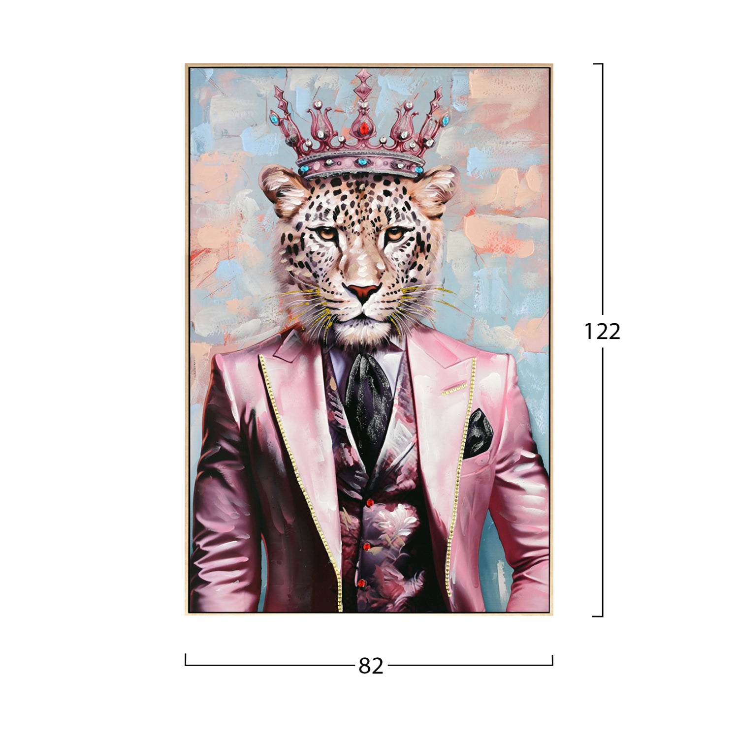 Картина  LEOPAR с бежова рамка 82x4,5x122