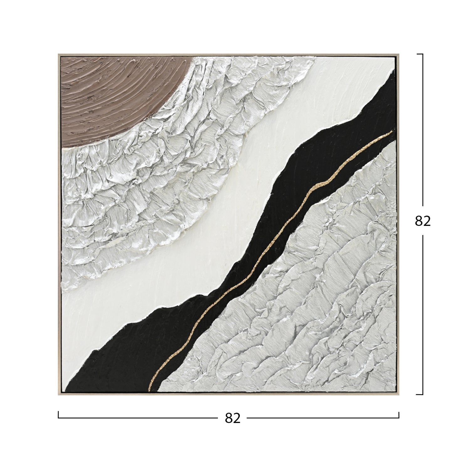 Картина абстрактна с бежова рамка  82x4.5x82см