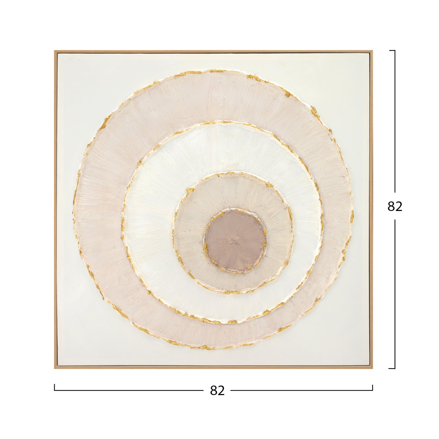Картина с бежова рамка кръгове 82x4.5x82см.