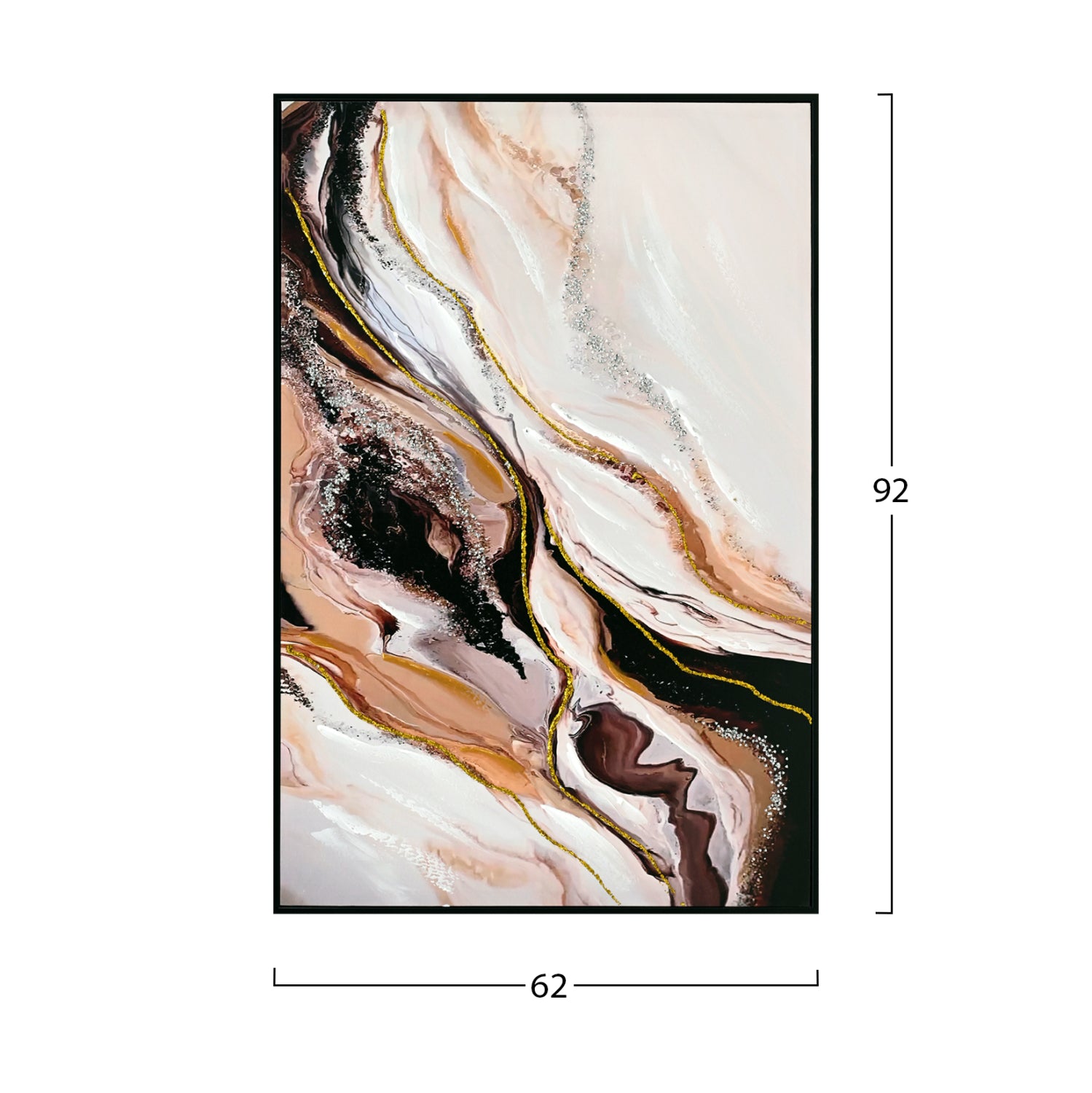 Картина абстрактен принт с черна рамка 62x4x92