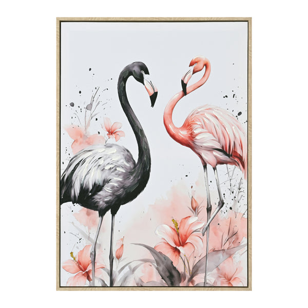 Картина  FLAMINGOS с бежова рамка 52,5x2,8x72,5