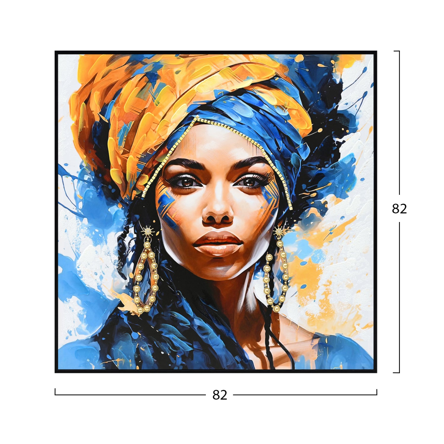 Картина ONNANOKO с черна рамка 82x4,5x82