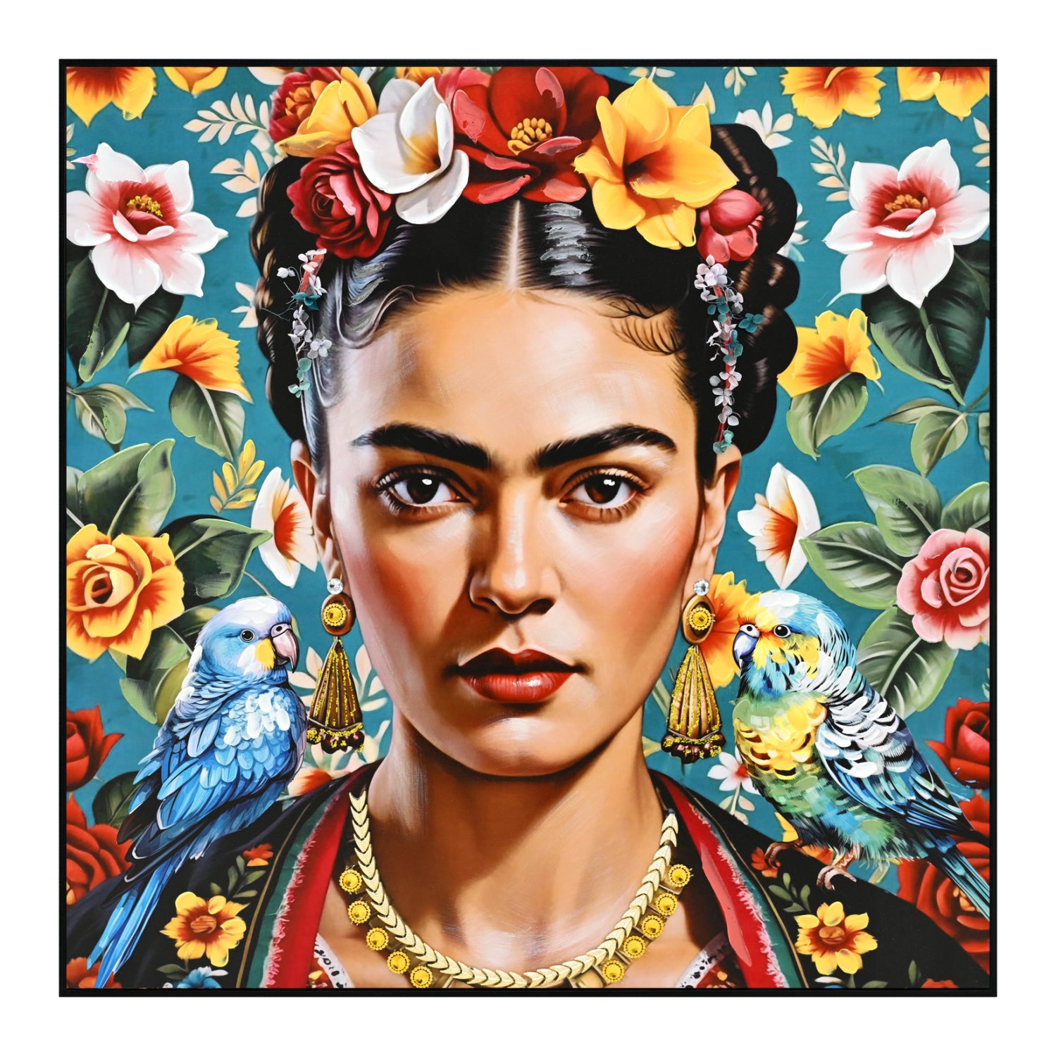 Картина принт с черна рамка върху платно  82x4.5x82см