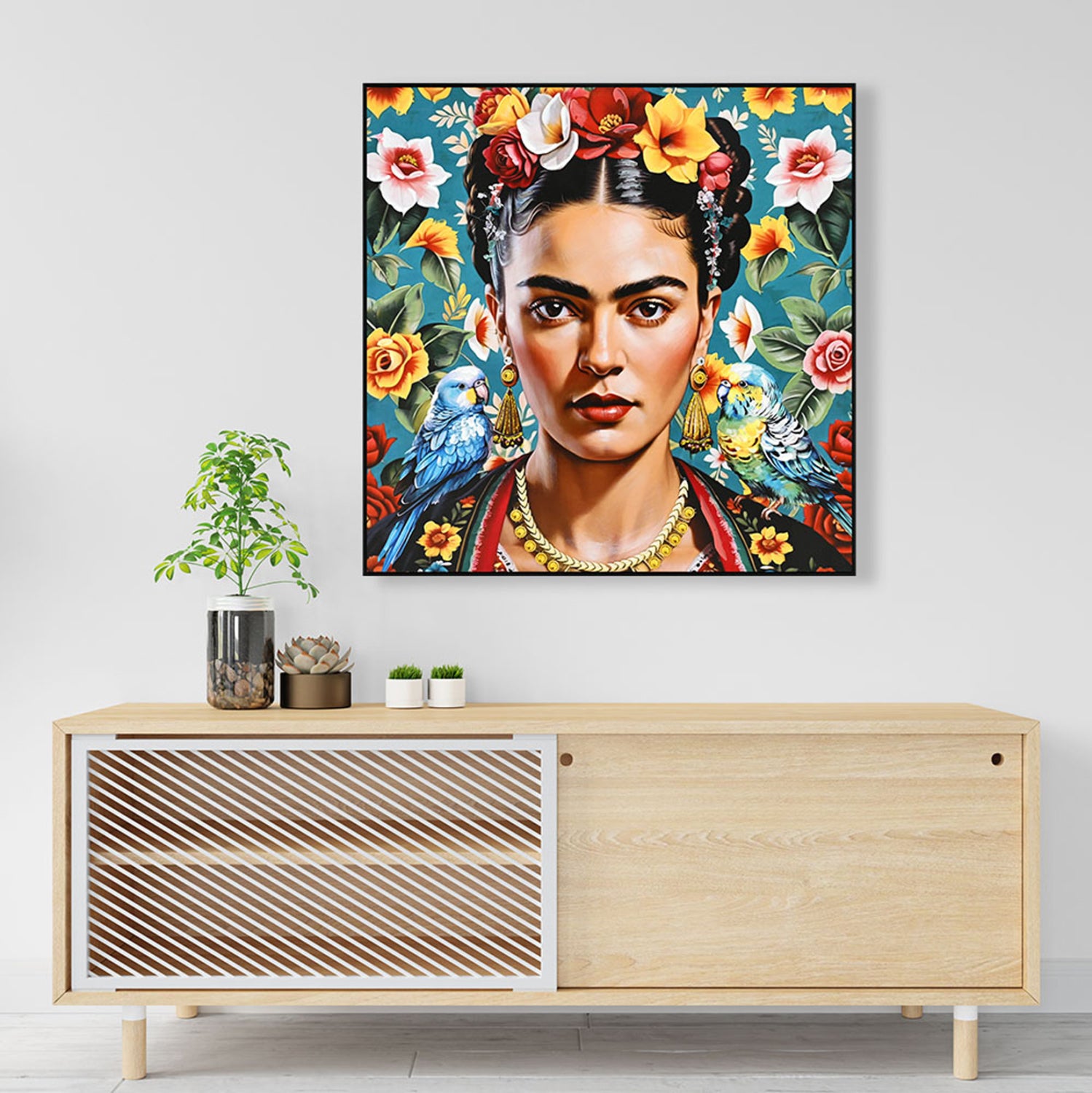 Картина принт с черна рамка върху платно  82x4.5x82см