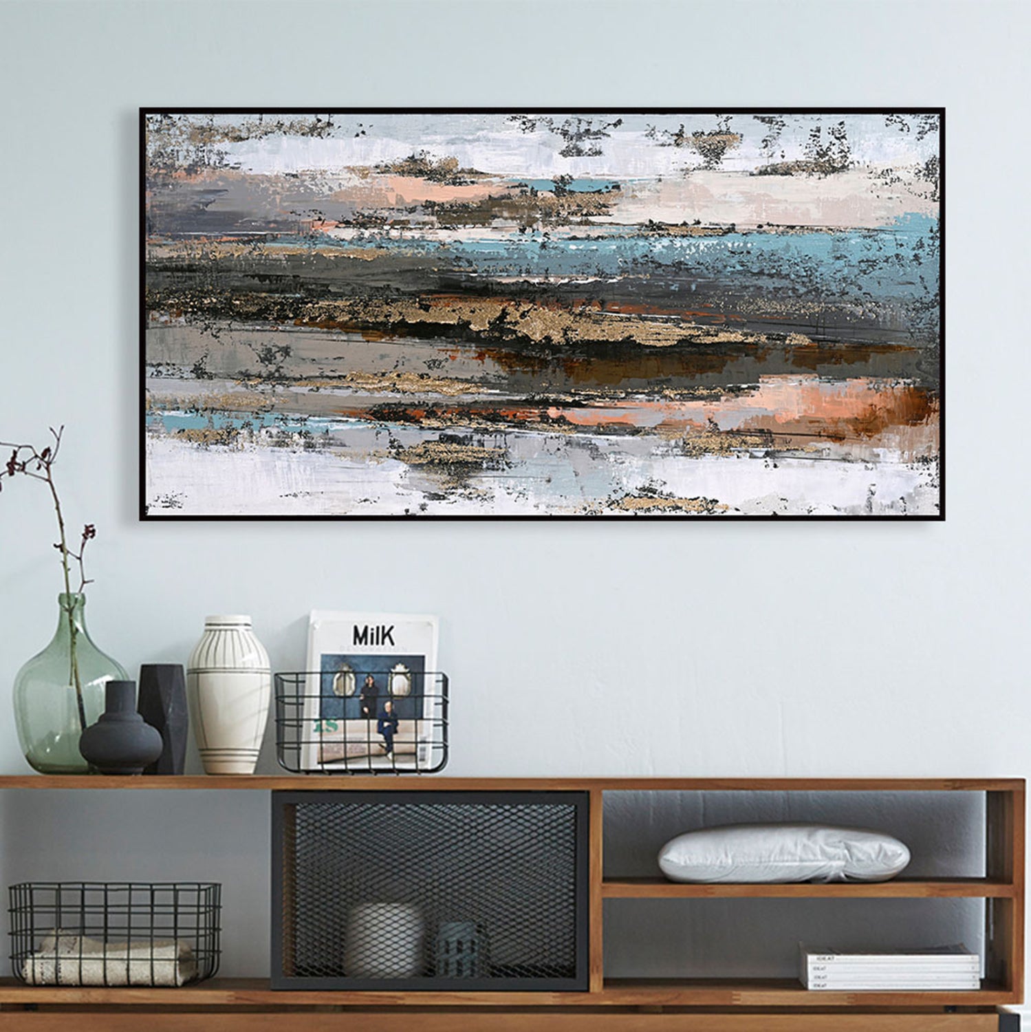 Стенна картина с черна рамка 142x4.5x72