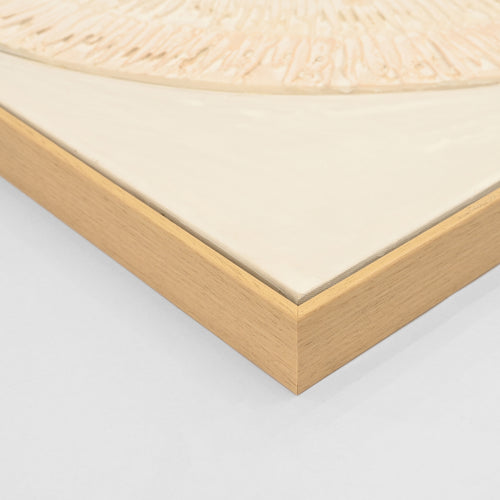 3d картина ръчно изработени кръгове в бежова рамка  82x4.5X82см.