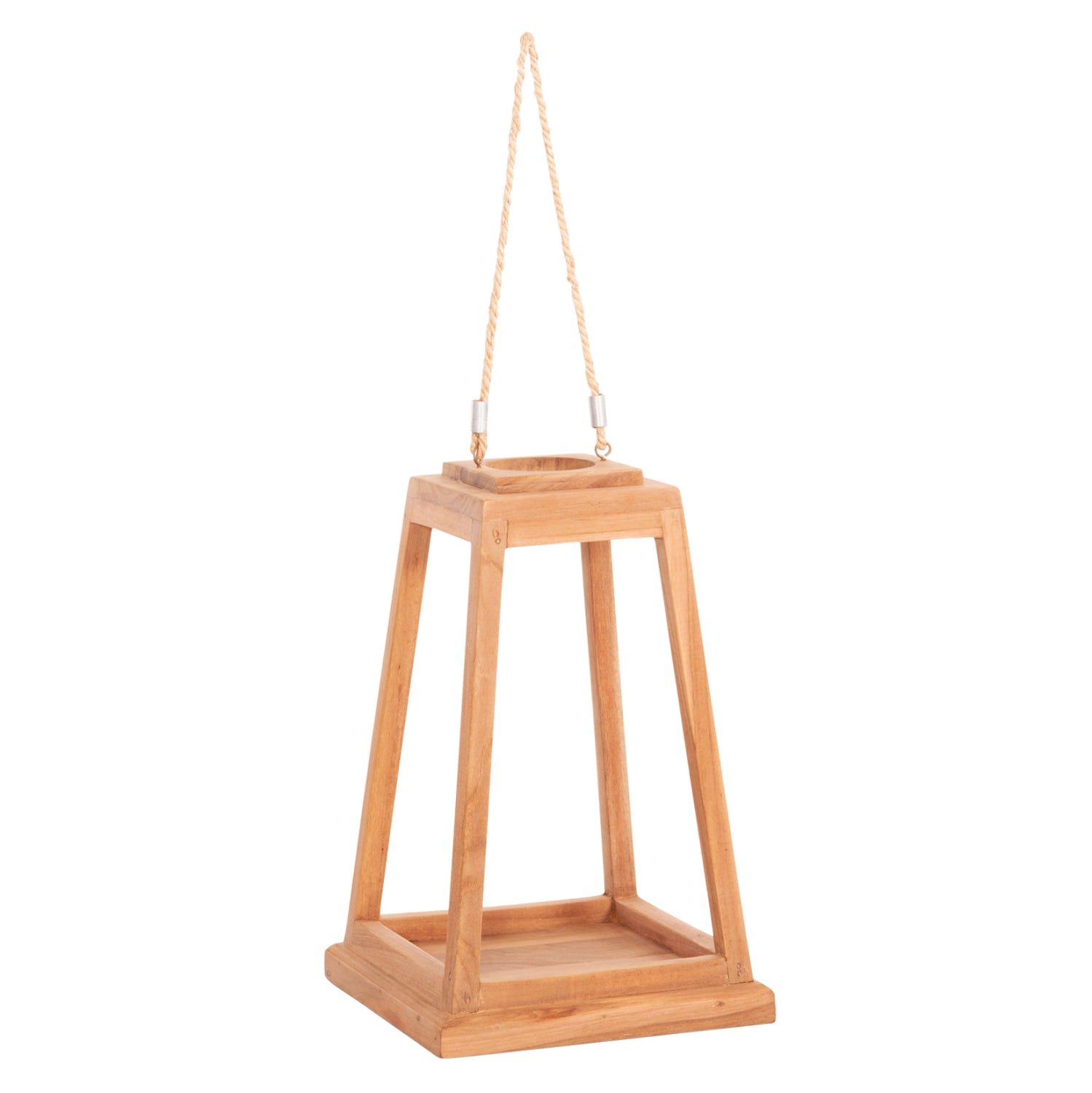 Декоративен фенер 4584 естествен цвят  25х25х39-67см