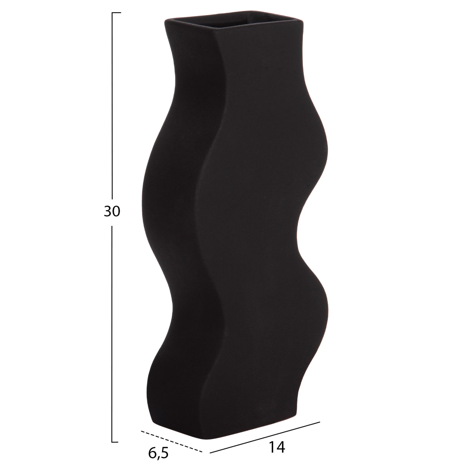 Керамична декоративна плоча за маса  SEBOR черна, матова, 14x65x30см