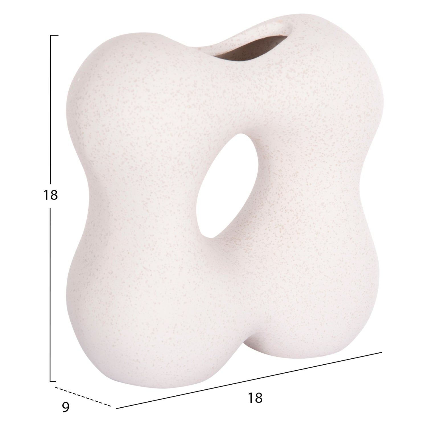 Керамична декорация за маса SEBOR кристален, бял, 18x9x18см