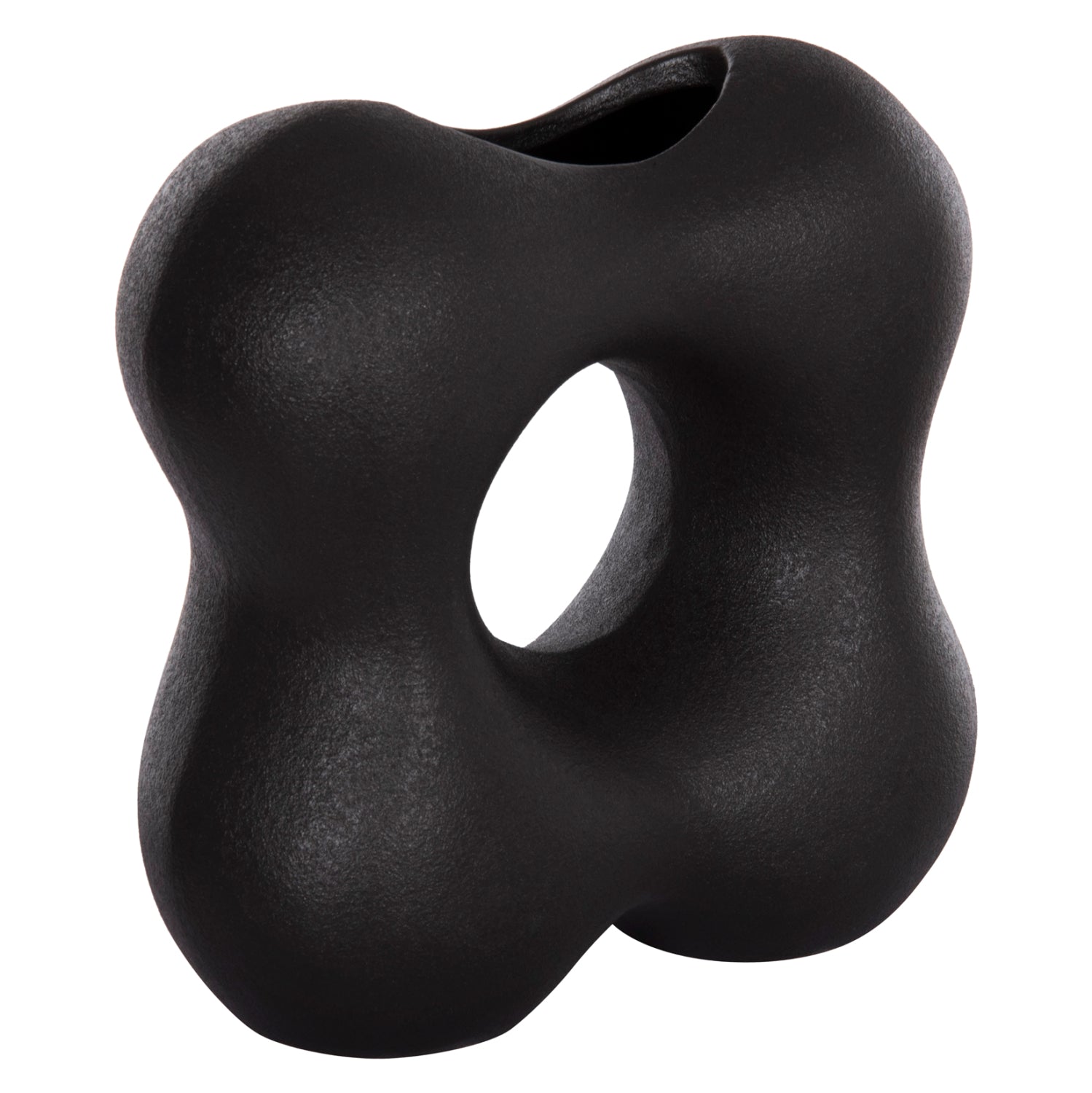 Керамична декоратиция за маса  SEBOR черна, матова 18x9x18см