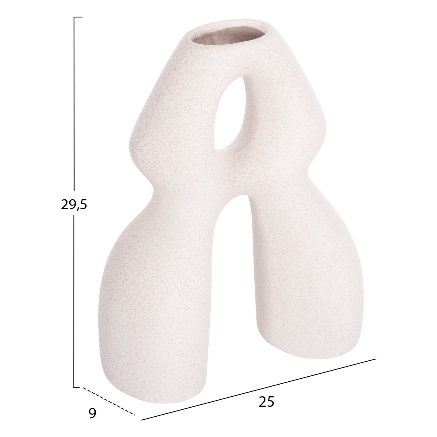 Декоративен керамичен плот за маса  ISIL бял, кристален, 25x9x29.5 см