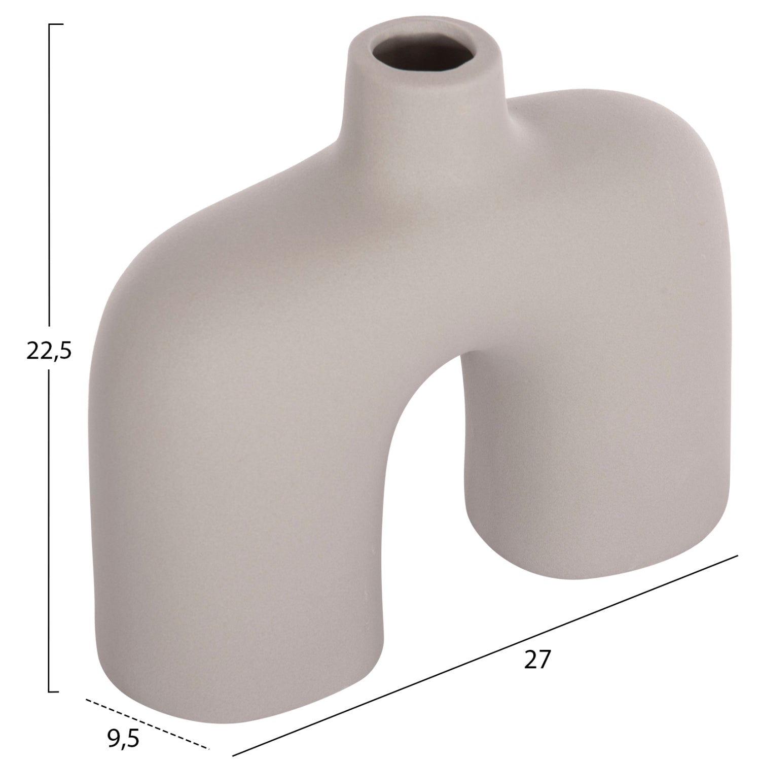 Декоративен керамичен плот за маса ISIL сив мат 27x9.5x22.5см