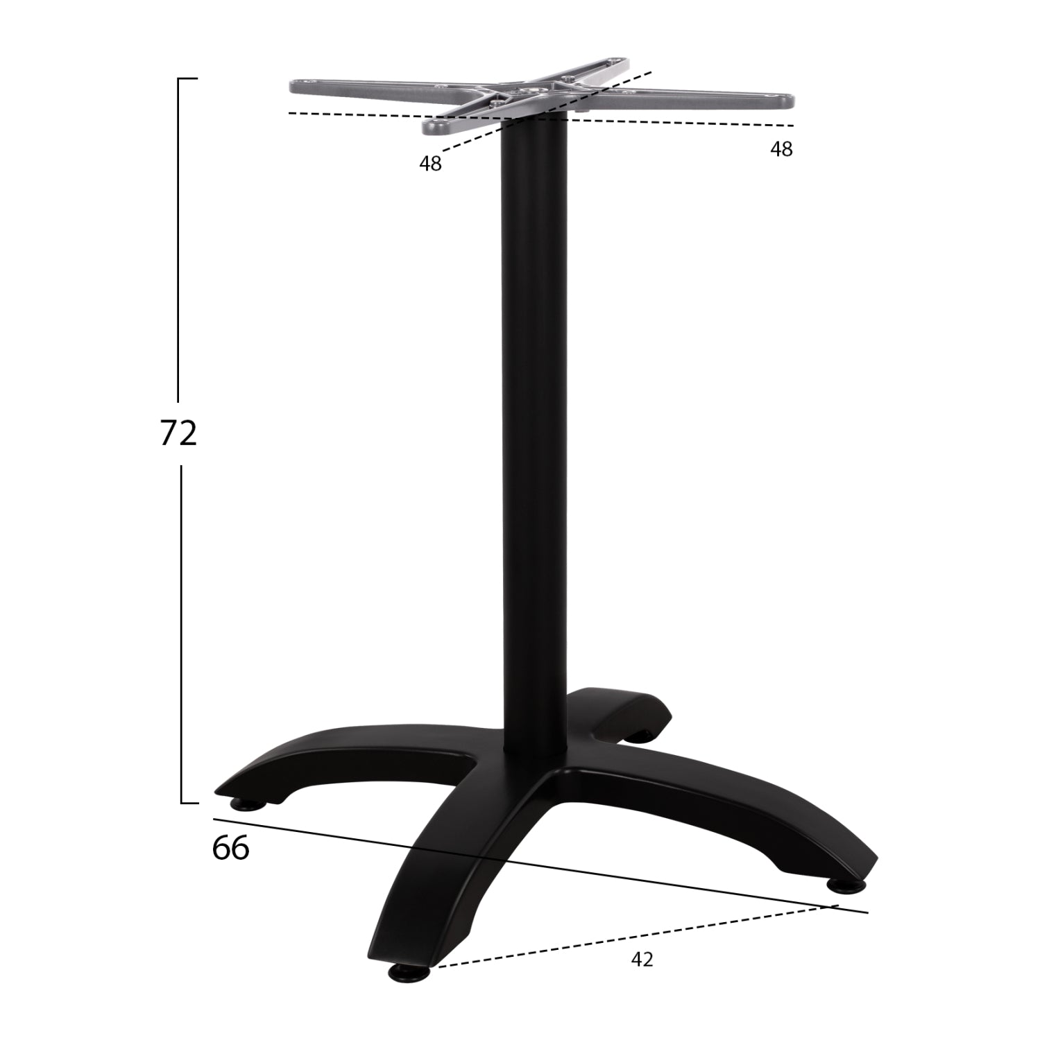 Алуминиева основа за маса 460/черен мат  66Χ66Χ73см