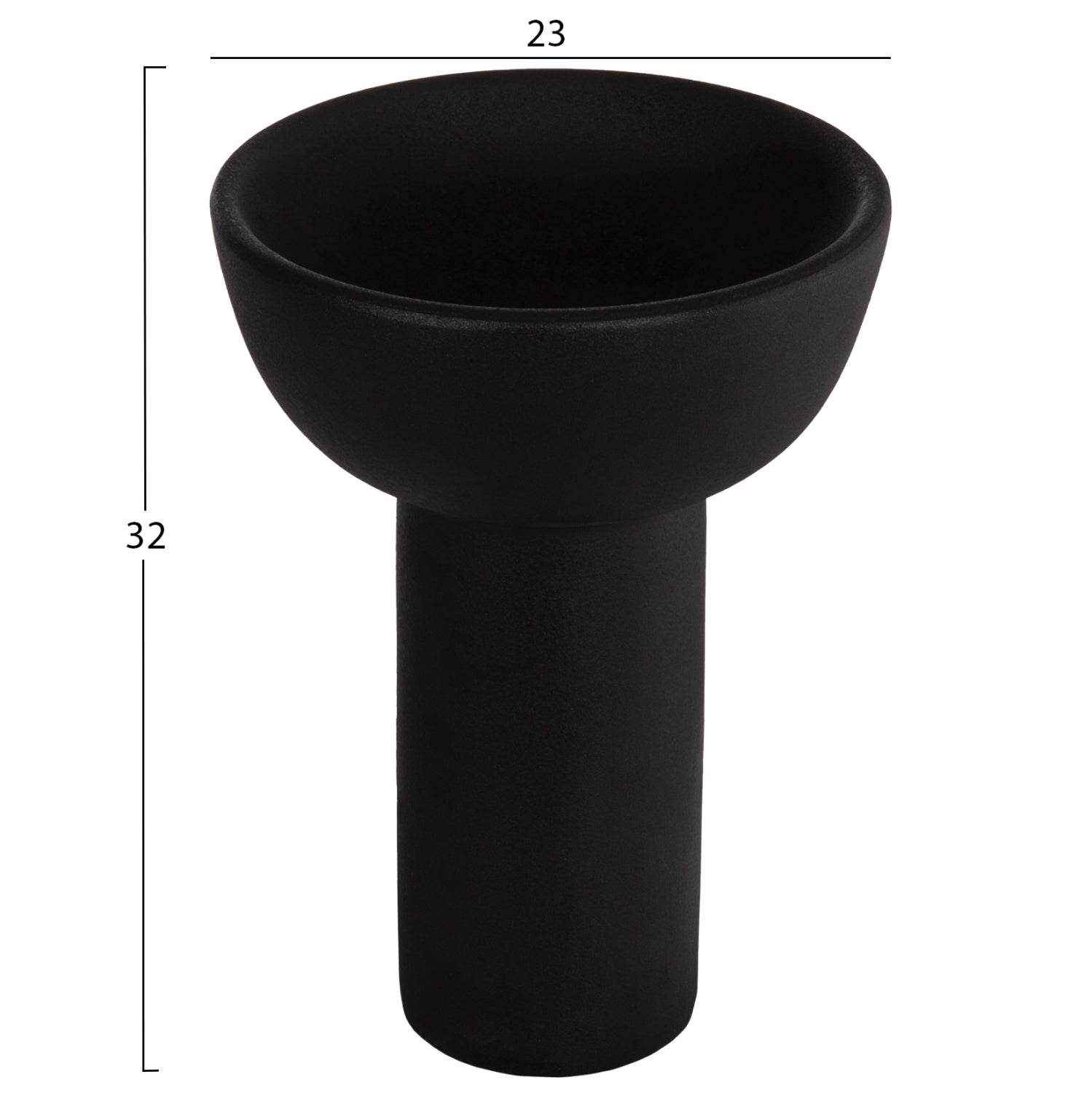 Декоративен керамичен плот за маса Еlendil черен мат φ23x32h см