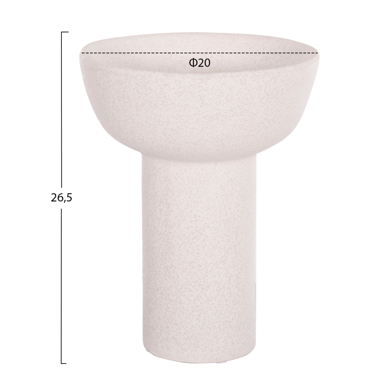 Декоративен керамичен плот за маса  Еlendil бял кристал φ20x26.5hcm