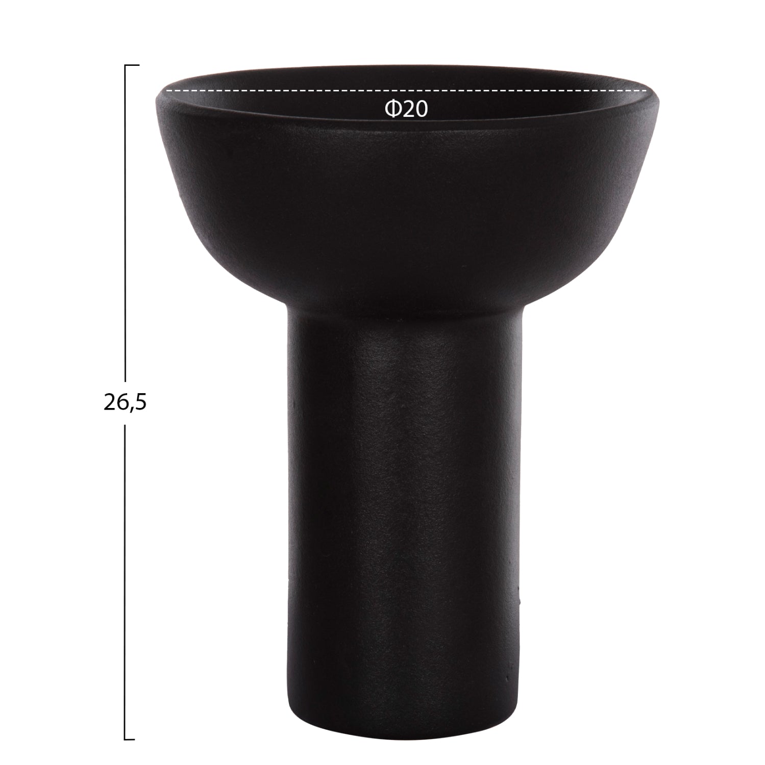 Декоративен керамичен плот за маса Еlendil черен мат φ20x265hcm