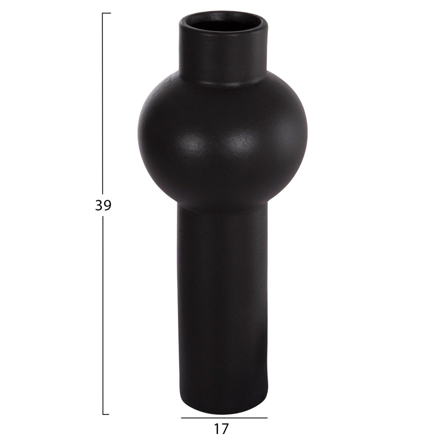 Декоративен керамичен плот за маса  SCEPTER черен, матов, φ17x39hcm