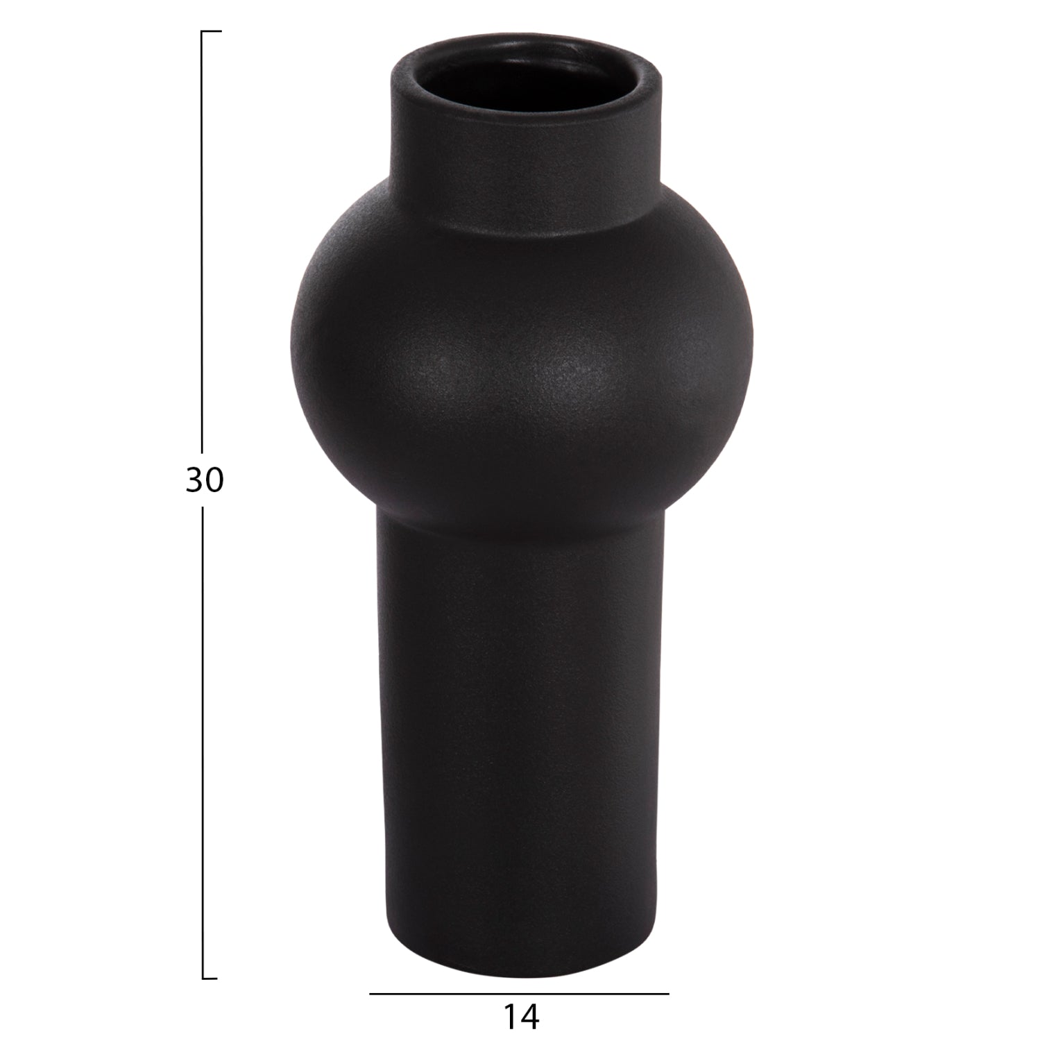 Декоративен керамичен плот за маса  SCEPTER черен матов, φ15x30h см