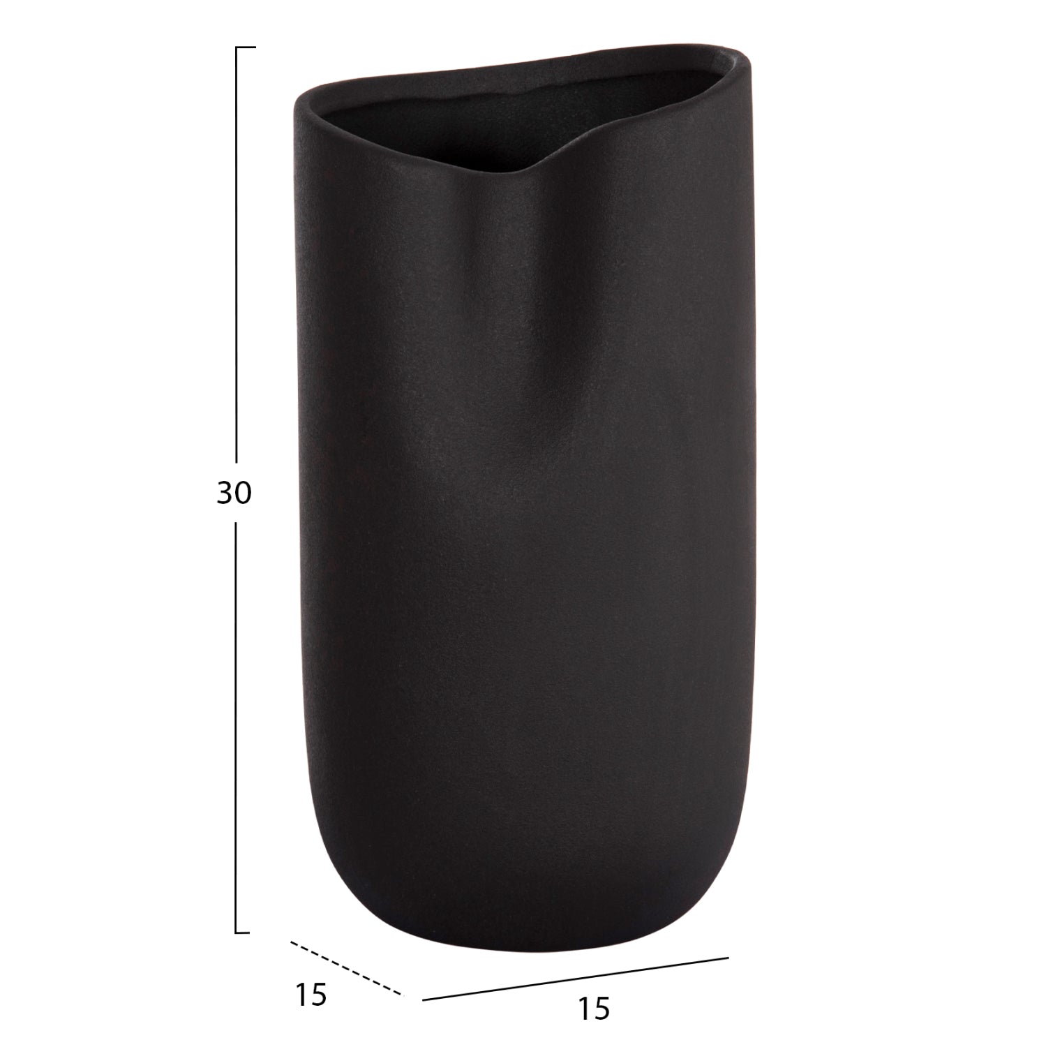 Керамична декоративна глазура за маса  черна матова 15x15x30см