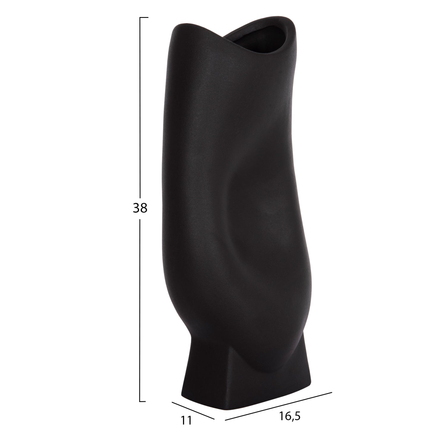 Декорация за маса черен цвят мат  16.5x11x38см