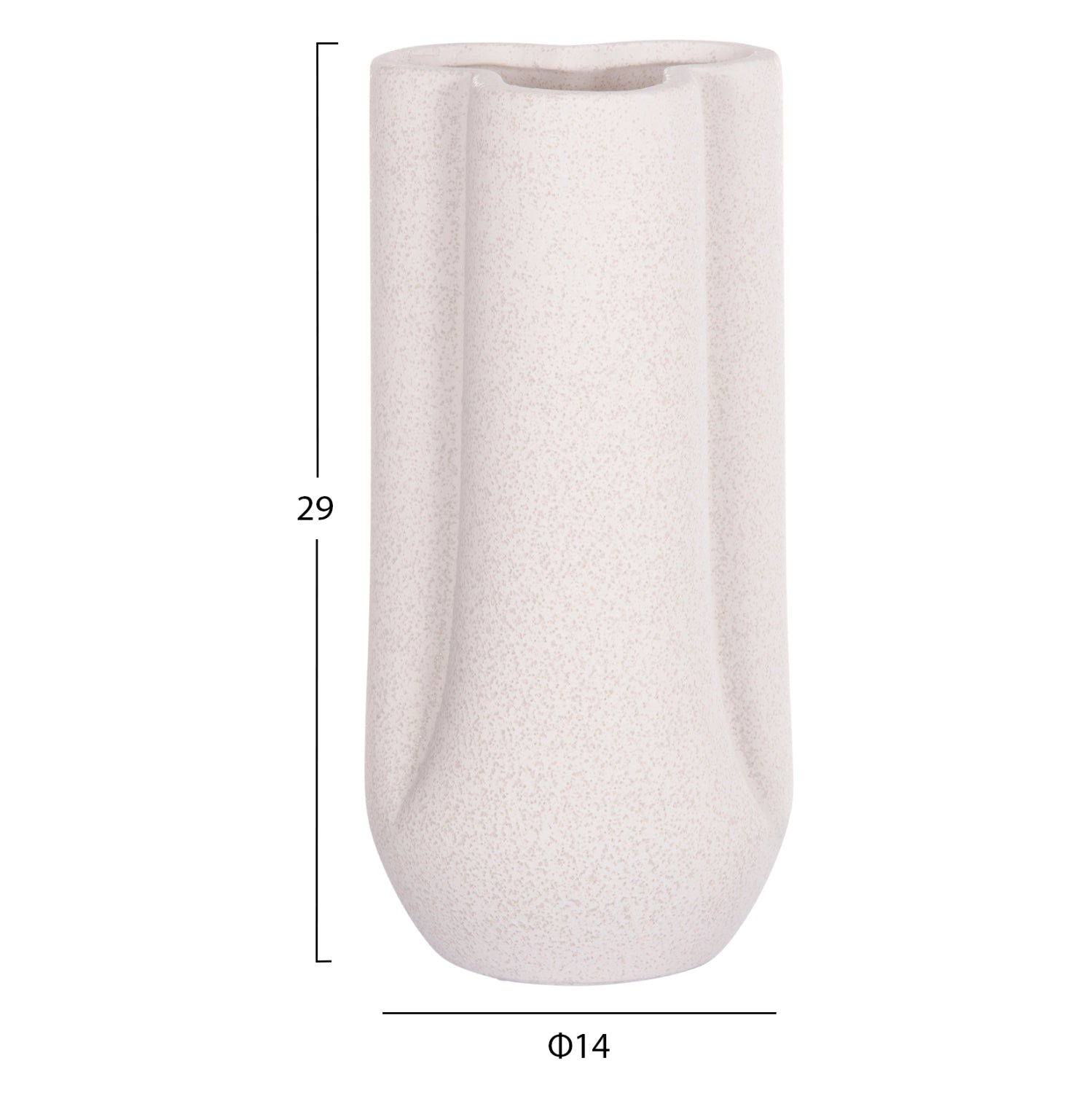 Керамична декоративна глазура за маса, кристално бяла φ14x29hcm