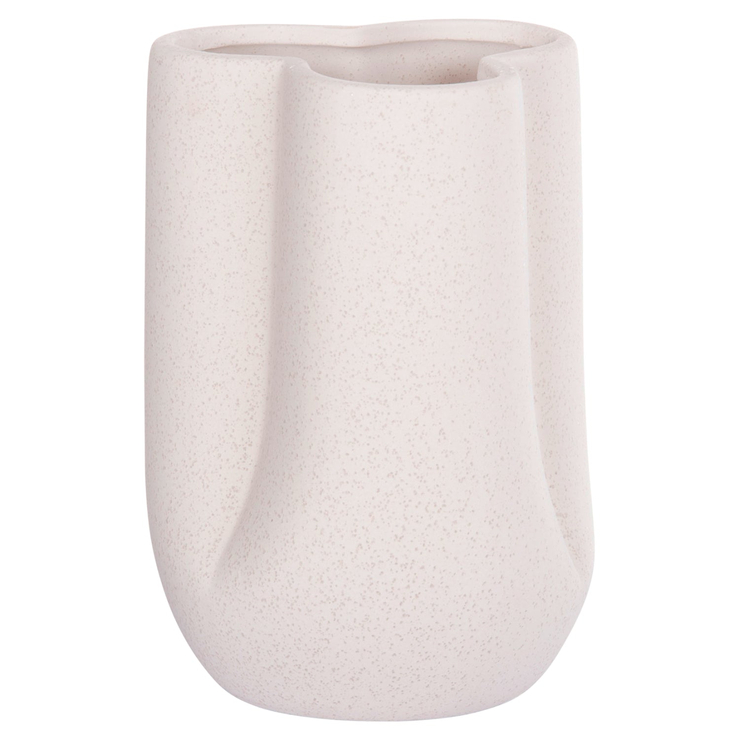 Декоративна керамична ваза кристално бяла φ16x22hcm