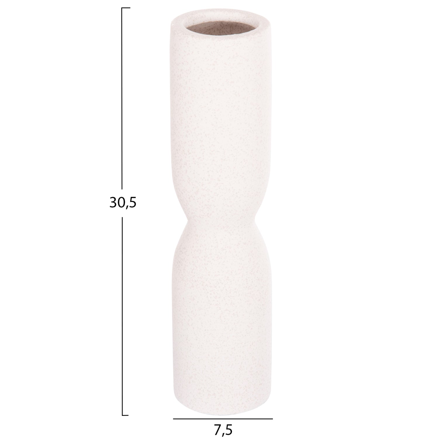 Декоративна керамична ваза SCEPTER кристал,  бял φ7.5x30.5см