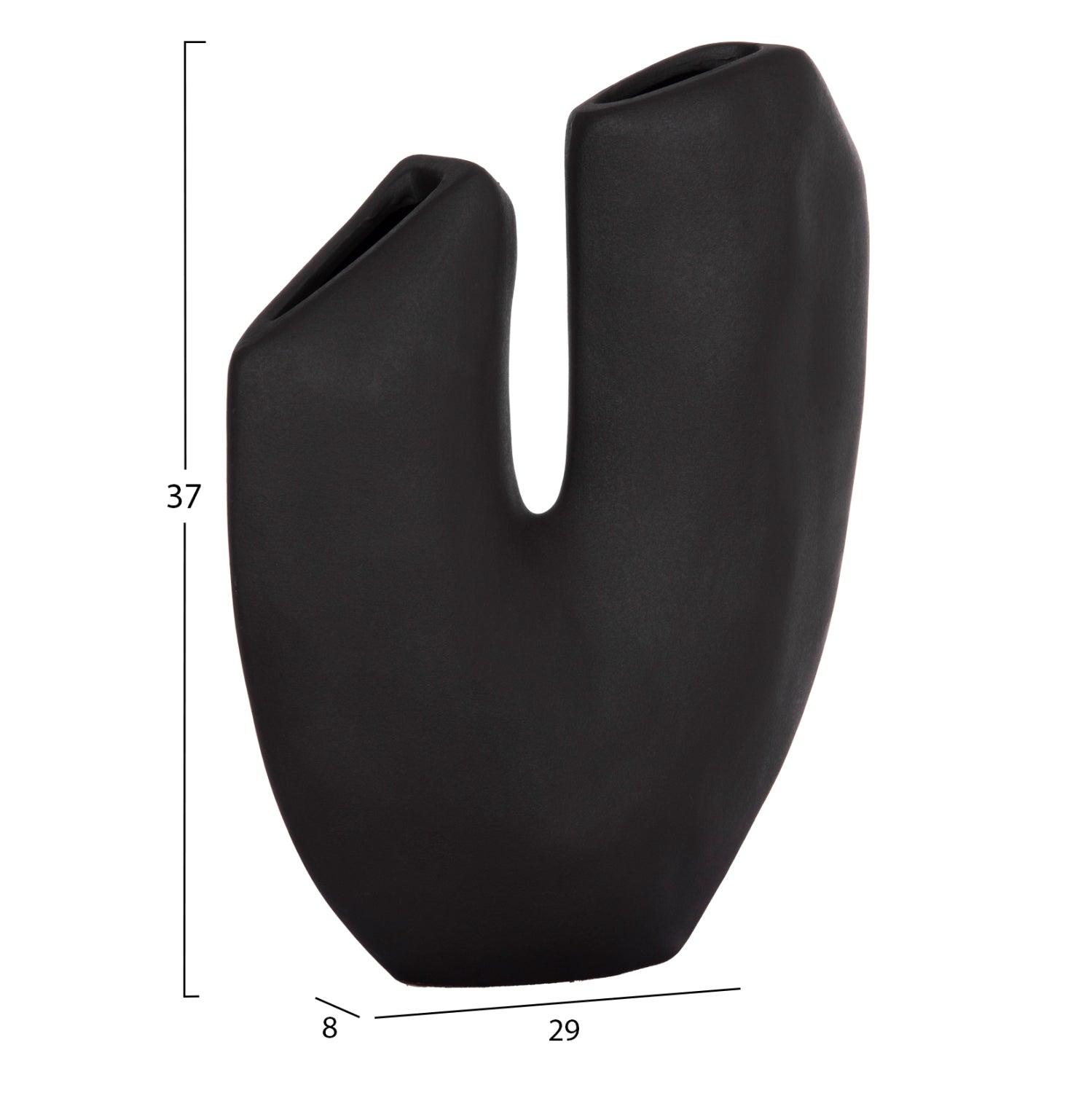 Декоративен керамичен плот за маса  Аrken черен мат 29x8x37см