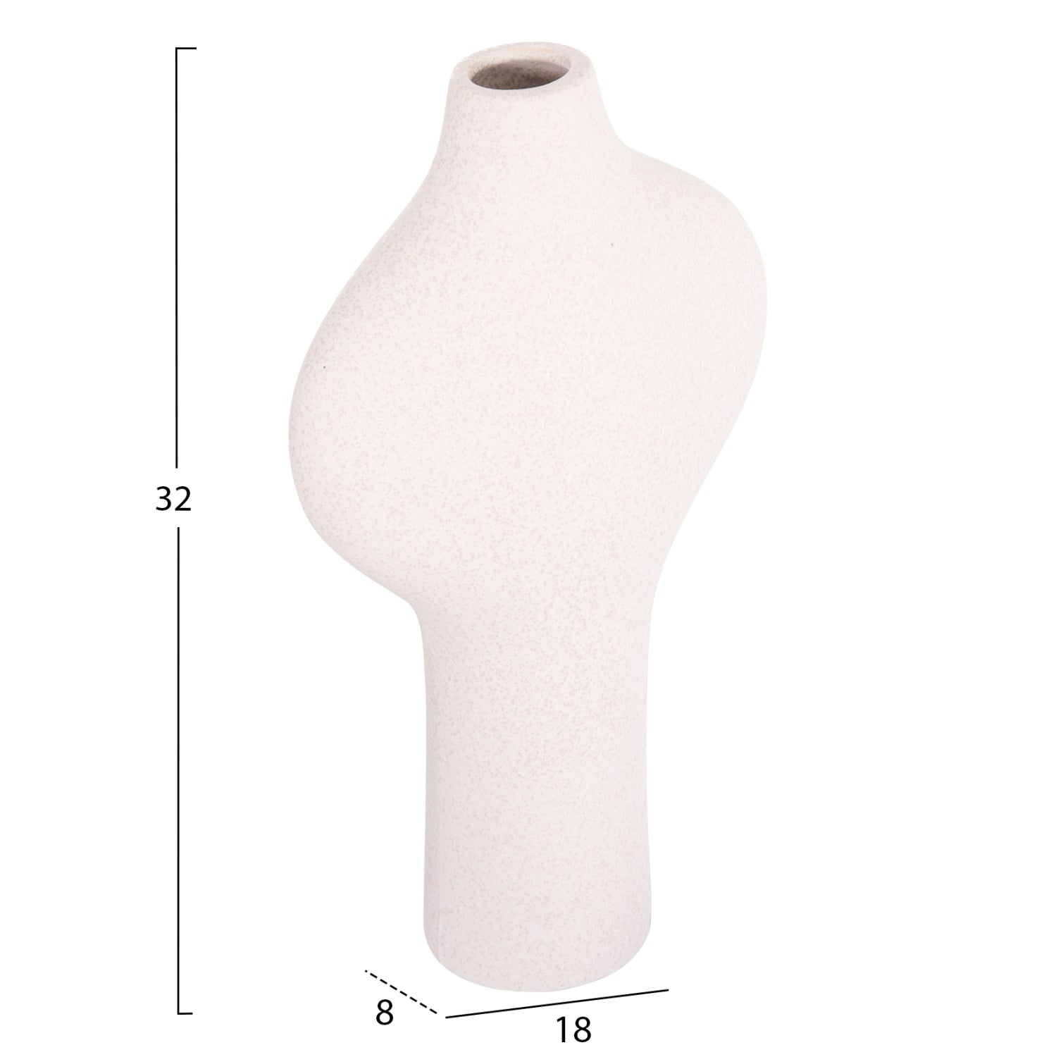 Декоративен керамичен плот за маса ARKEN бял 18x8x32h см