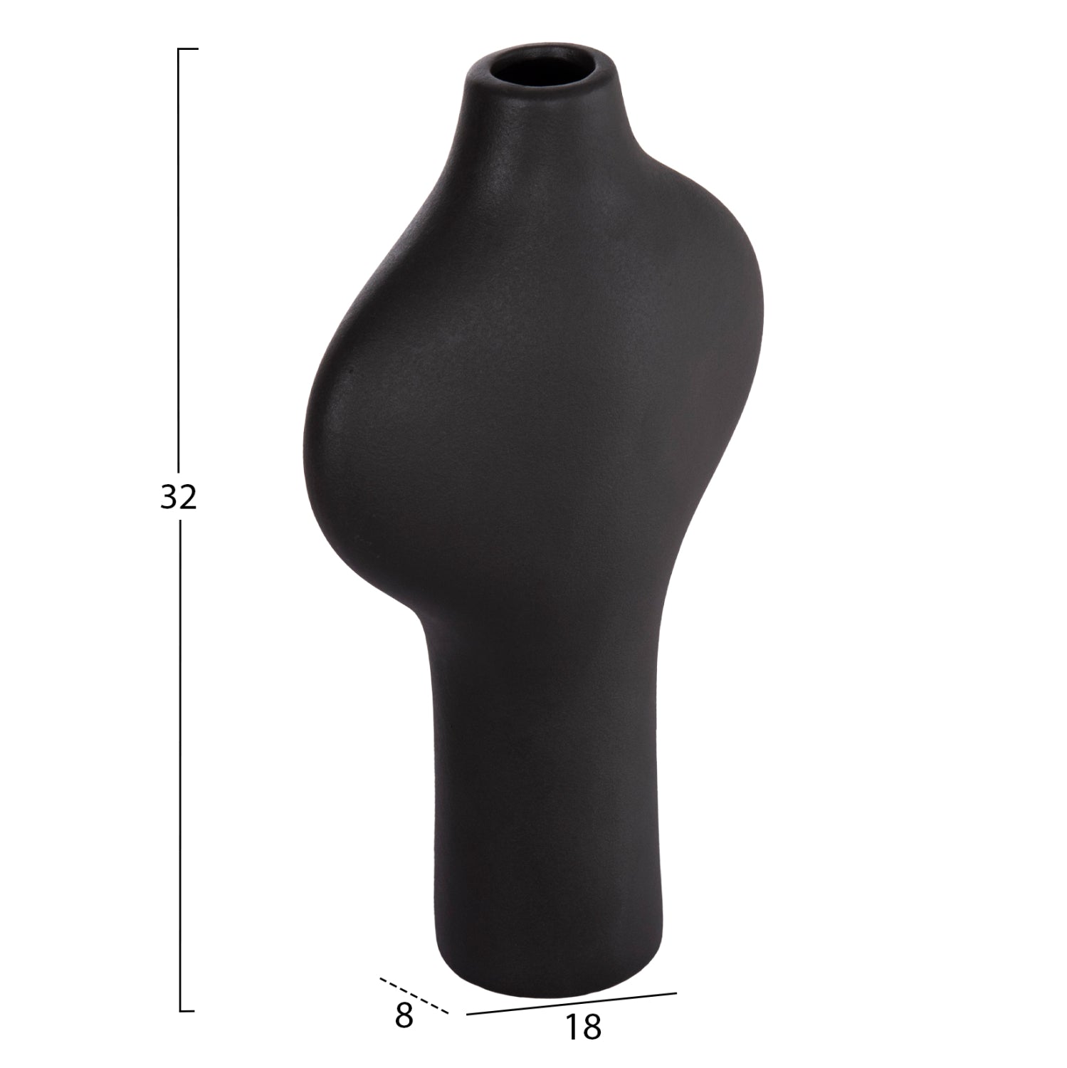 Керамична декоративна плоча за маса  серия Аrken, черна, матова, 18.5x8.5x32см