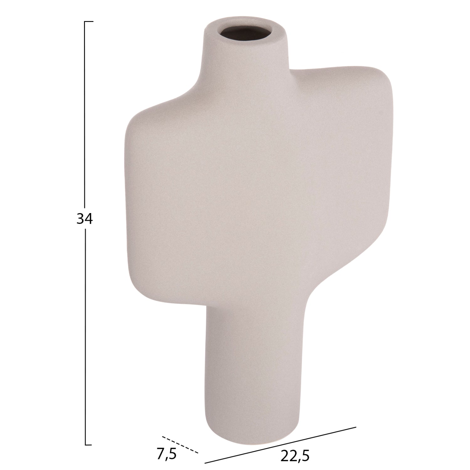 Керамичен декоративен плот за маса серия Аrken сив мат 22.5x7.5x34см