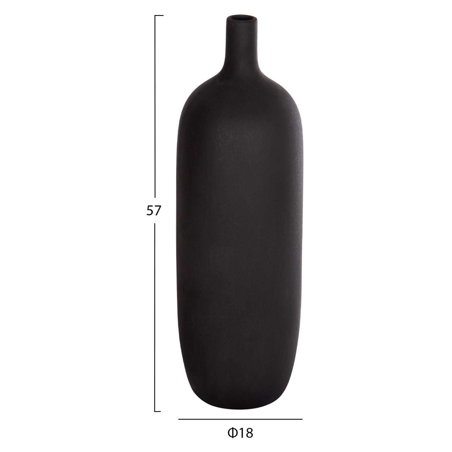 Декоративна керамична ваза GALAD черен мат φ18x57hcm