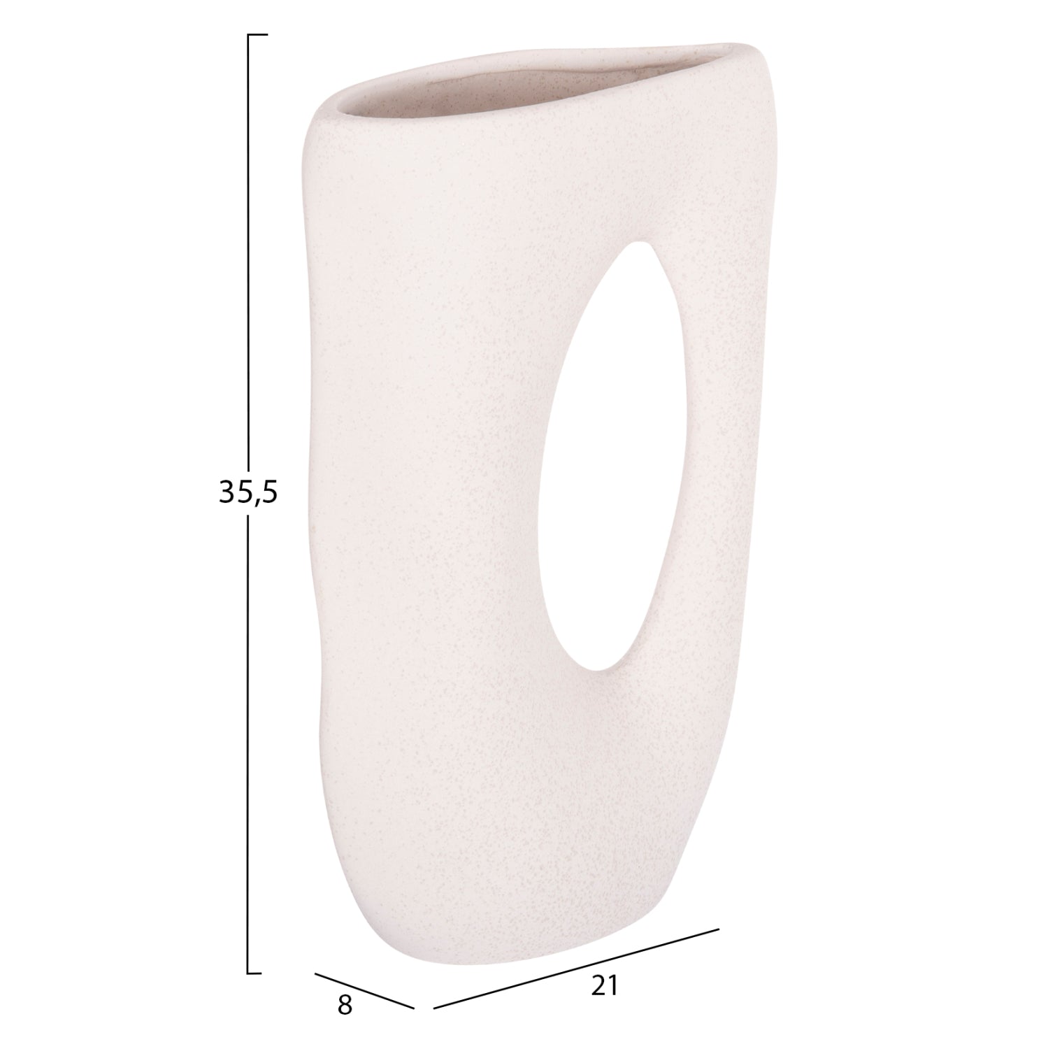 Керамична декорация за маса  SEBOR бял, кристален, 21x8x35.5 см