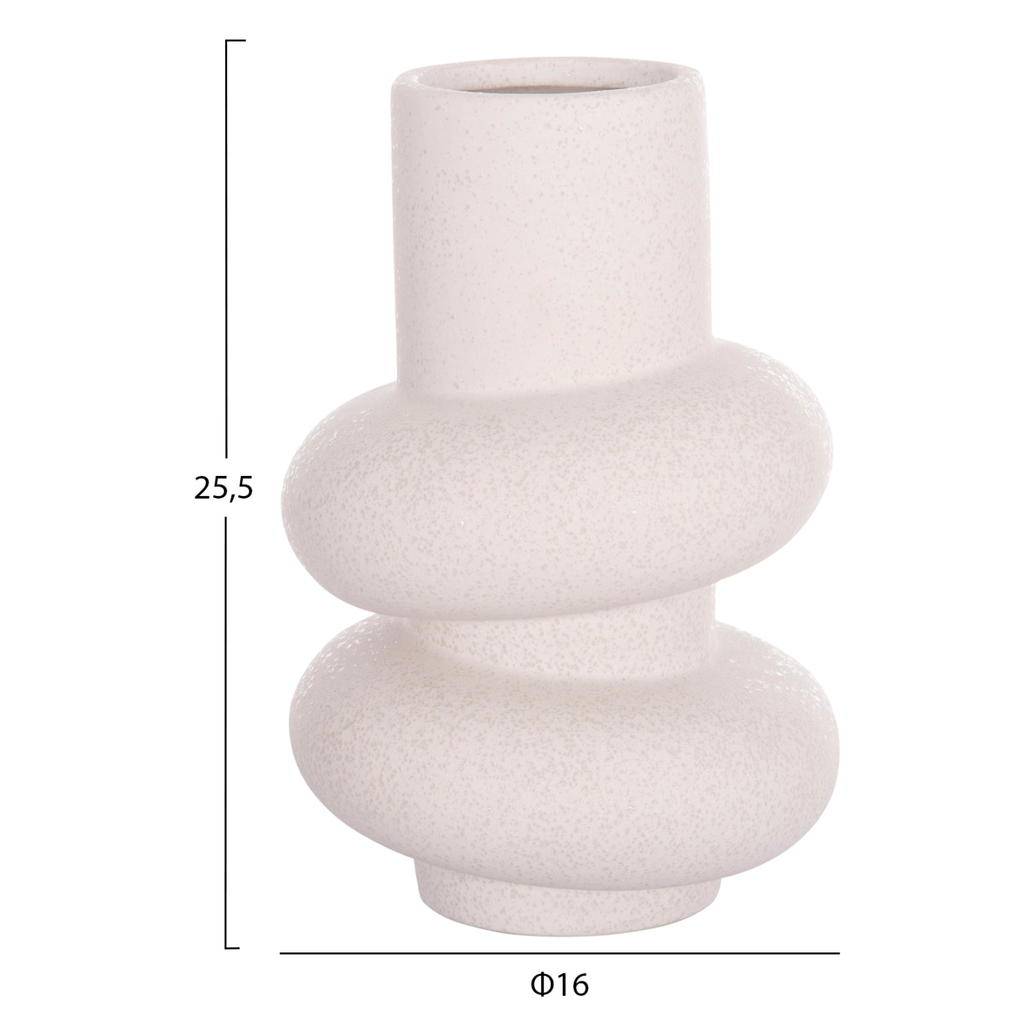 Декоративен керамичен плот за маса ROOK  от бял кристал, φ16x25.5hcm