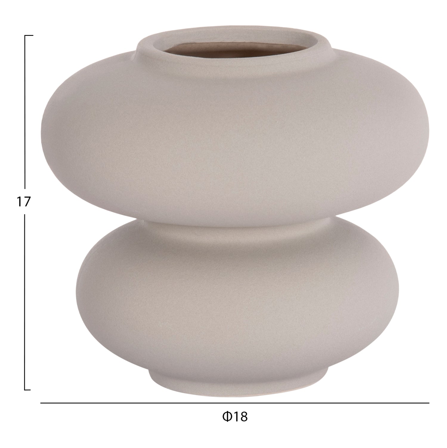 Декоративен керамичен плот за маса  сив, матов, φ18x17всм