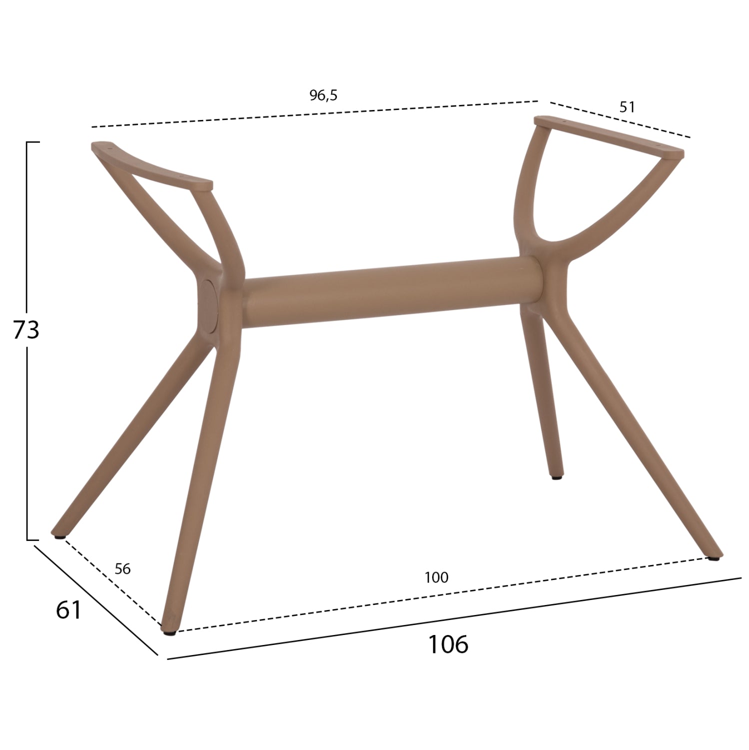 Основа за маса 463.04/ полипропилен -цвят капучино 106x62/73 см