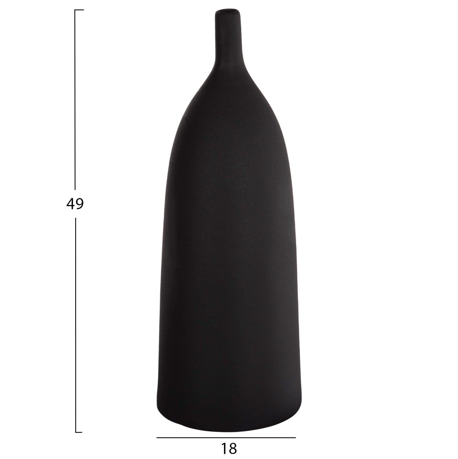 Декоративен керамичен плот за маса Galad черен мат φ18x49h см