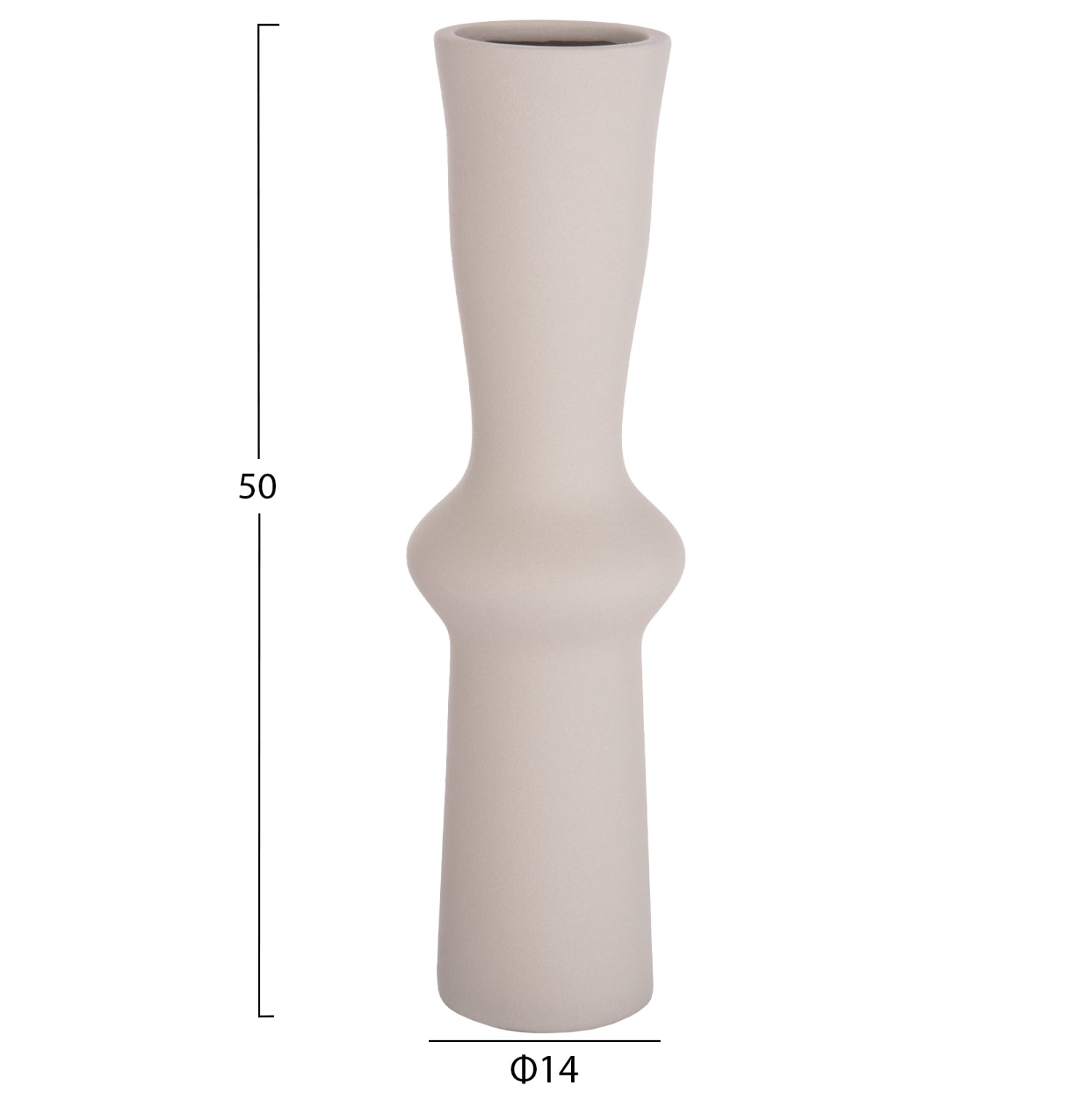 Декоративна керамична ваза SCEPTER  маса  сив мат φ14x50hcm