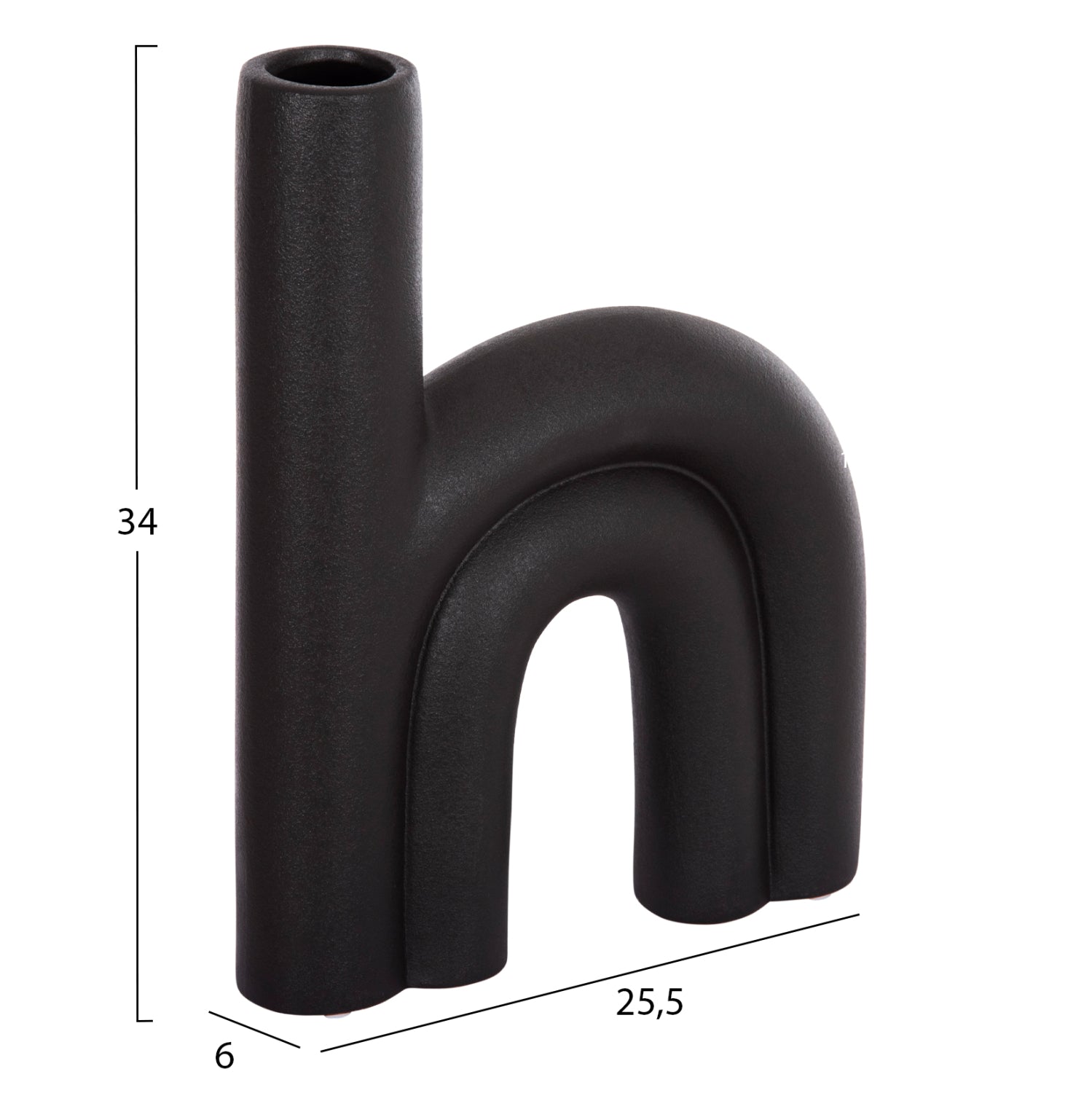 Декоративен керамичен плот за маса  ARCON черен мат 25.5x6x34см