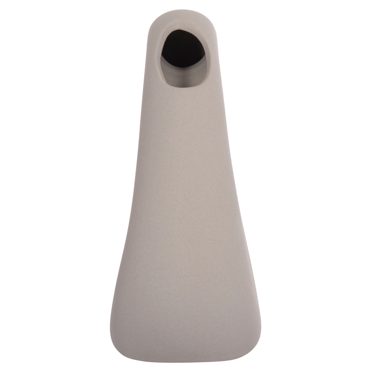 Декоративен керамичен плот за маса  елипса/ сив, матов, 16.5x9x20см