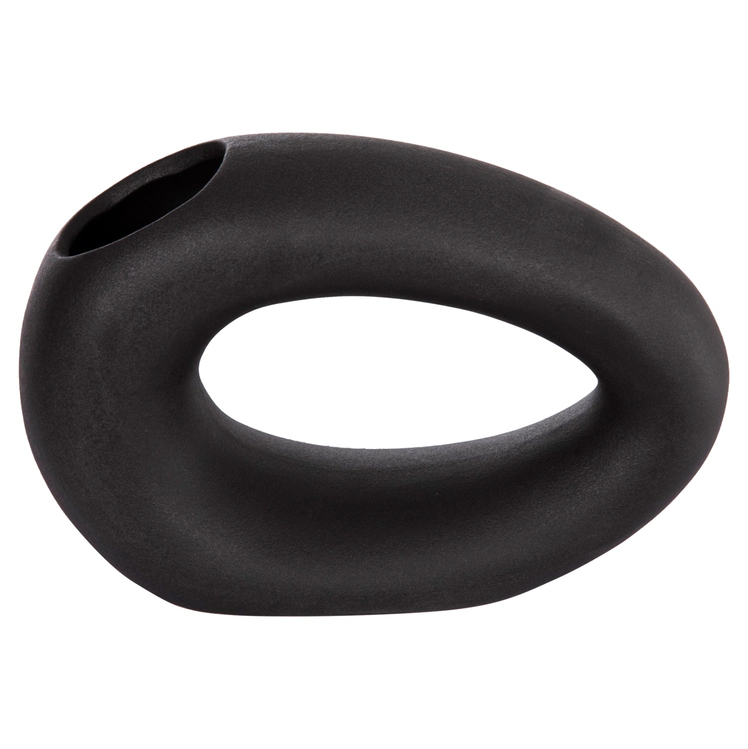 Декоративен керамичен плот за маса елипса, черен, матов, 23x8x16в см